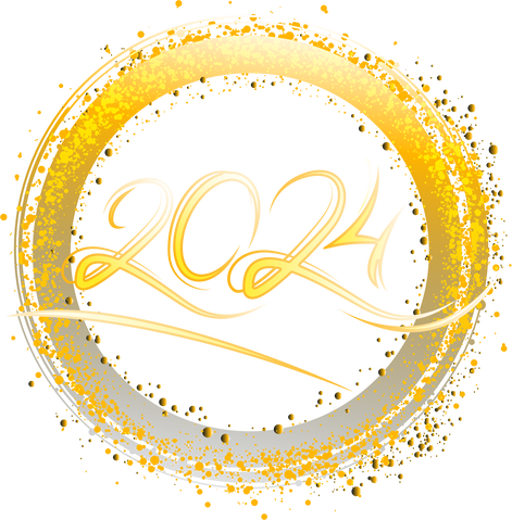 Neon circle frame with golden glow. Vector glitter design element for holiday cards, Christmas or New Year party headliner, banner, poster, web. Happy New Year 2014 Text Design Vector Template